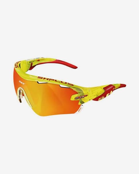 Occhiali SH+ RG 5100 giallo traslucido con lenti a specchio Revo Laser rosso