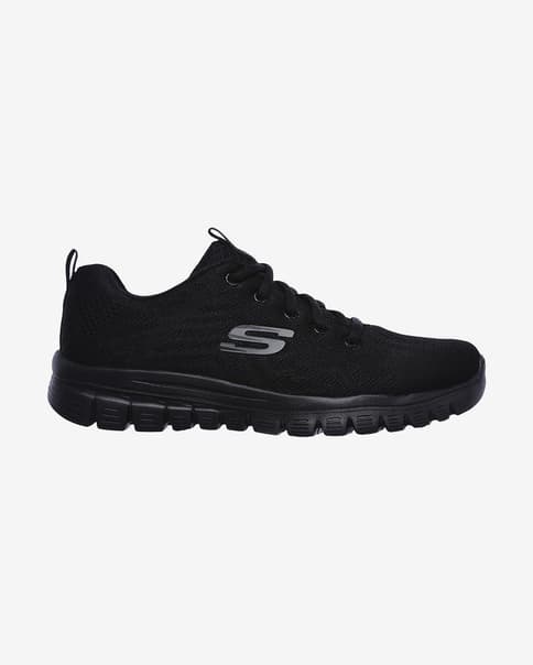 Skechers Graceful Shoes - Get Connected Glossy Black Women