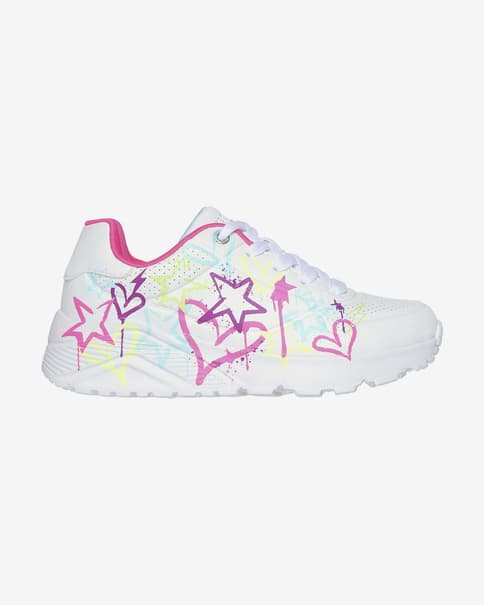 Skechers Uno Lite Kinder Sneaker weiß/rosa