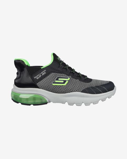 Skechers Razor Flex Air Jungen Trailrunningschuhe schwarz/grün/grau