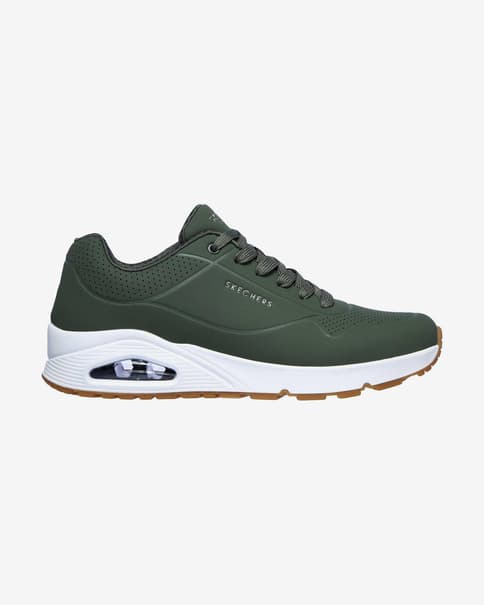 Skechers Uno - Stand On Air Schoenen Donkergroen Wit