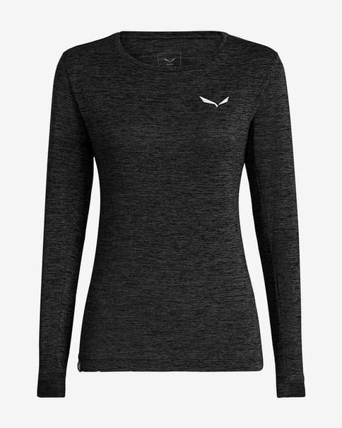 Camiseta Salewa Puez Melange Dry manga larga gris oscuro mujer