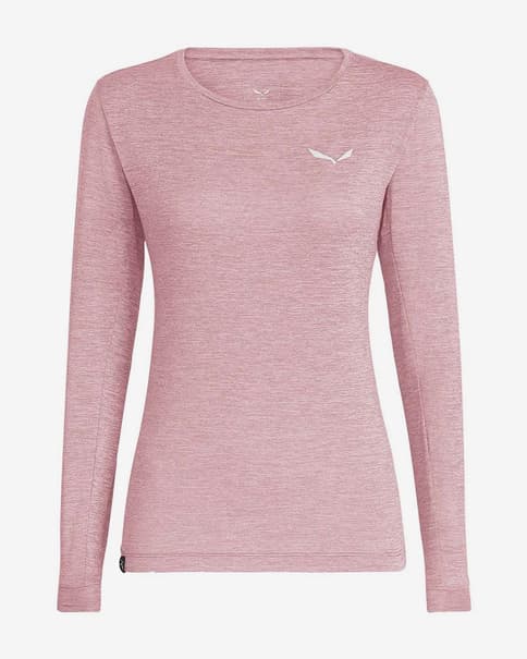 Camiseta Salewa Puez Melange Dry manga larga rosa pálido mujer