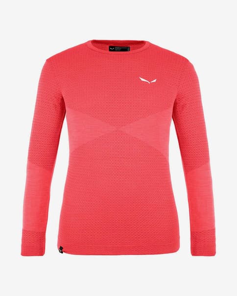 Camiseta interior Salewa Zebru manga larga rojo anaranjado infantil