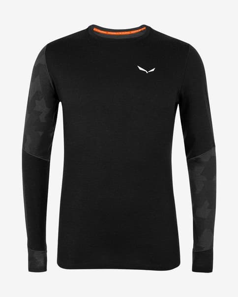 Camiseta interior Salewa Cristallo Warm Alpine Merino Responsive manga larga negro
