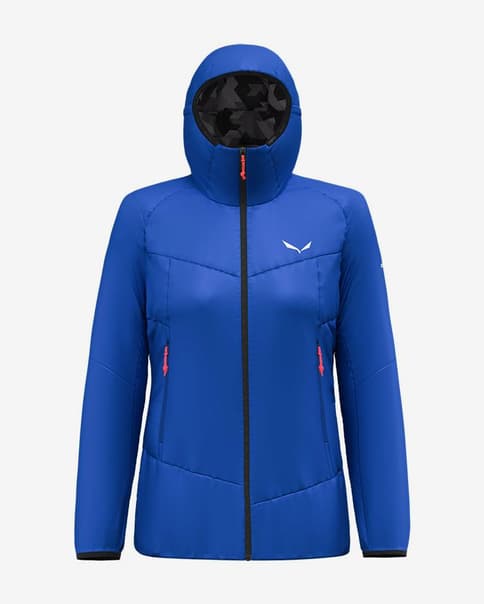 Chaqueta con capucha Salewa Ortles Tirol Wool Responsive Stretch azul mujer