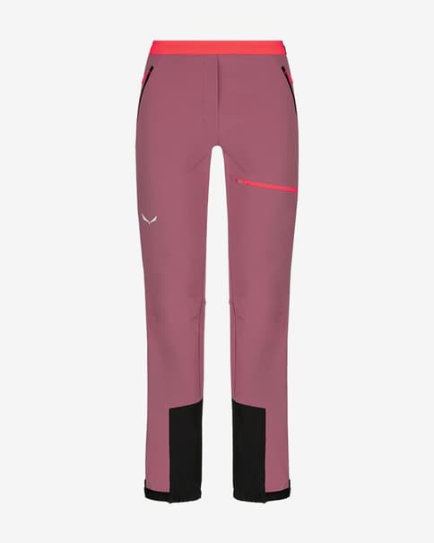 Pantalón largo Salewa Sella Light Durastretch rojo oscuro negro mujer