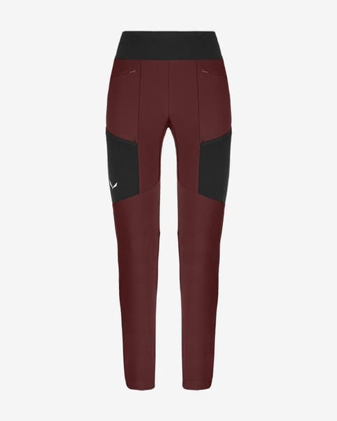 Malla larga Salewa Puez Durastretch rojo oscuro negro mujer