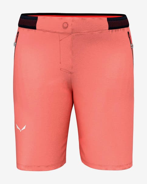 Pantalón corto Salewa Pedroc 3 Durastretch rojo anaranjado mujer