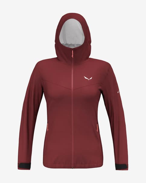 Chaqueta con capucha Salewa Puez Aqua 4 Powertex 2.5L rojo mujer