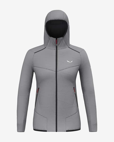 Chaqueta con capucha Salewa Pedroc 2 Hybrid Tirol Wool gris mujer