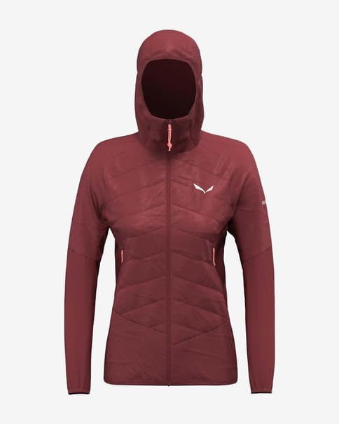 Chaqueta con capucha Salewa Ortles Tirol Wool rojo granate mujer