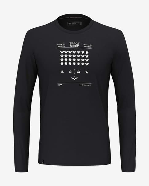 Camiseta Salewa Pure Space Game Merino manga larga negro