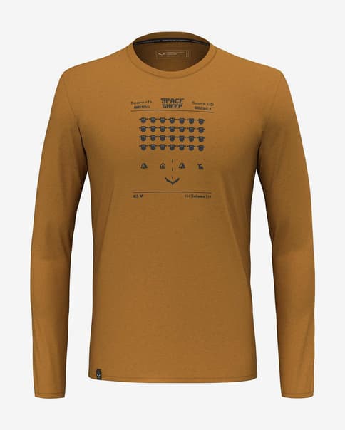 Camiseta Salewa Pure Space Game Merino manga larga marrón