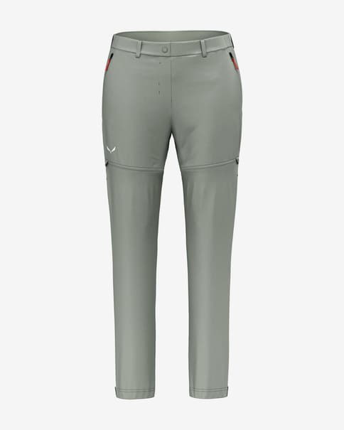 Pantalón convertible Salewa Puez Talvena Durastretch 2/1 gris claro mujer
