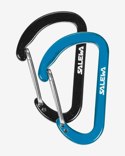 Mosquetón llavero Salewa Flat Wiregate azul negro (2 unidades)