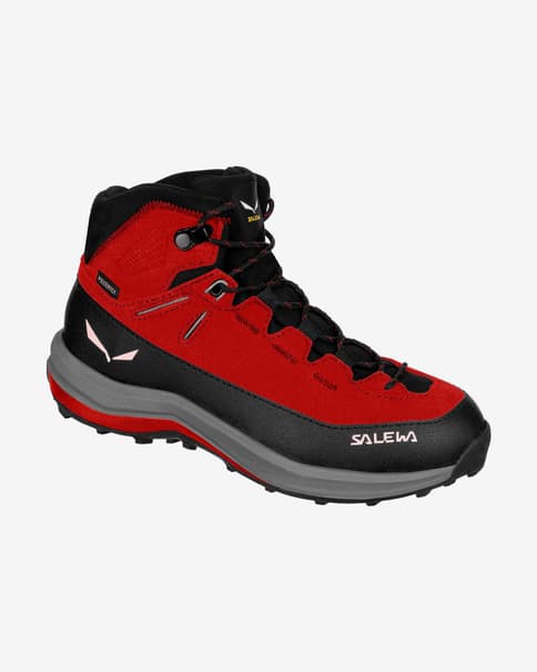 Botas Salewa MTN Trainer 2 Mid Powertex rojo negro infantil