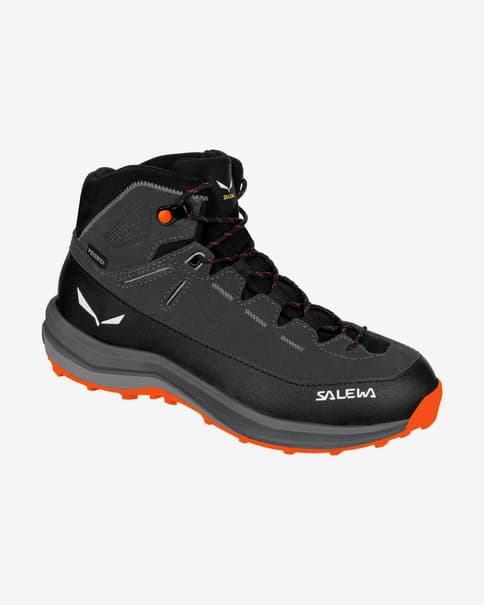 Botas Salewa MTN Trainer 2 Mid Powertex gris negro infantil