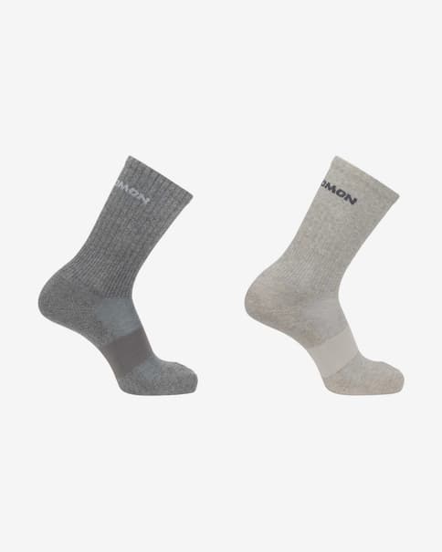 Calcetines Salomon Evasion Crew 2-Pack gris oscuro gris claro