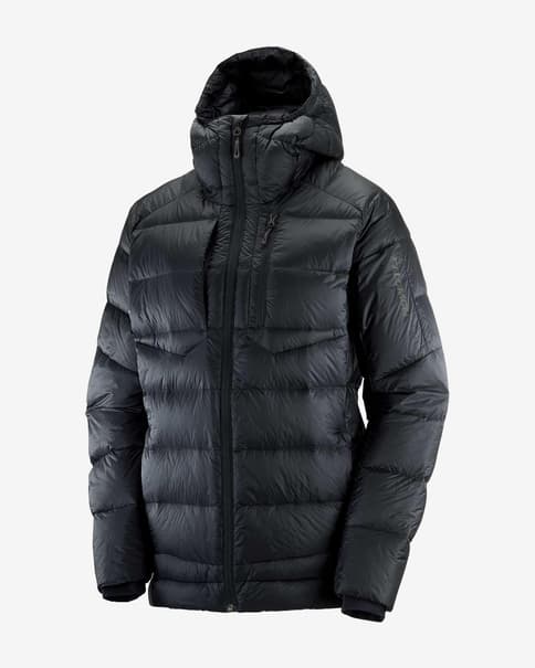 Chaqueta con capucha Salomon Elixir Ultra Down negro mujer