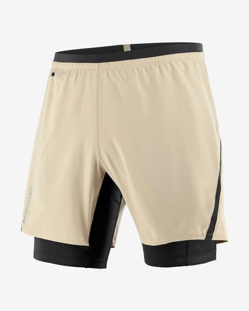 Pantalón corto Salomon Cross Twinskin blanco pimienta