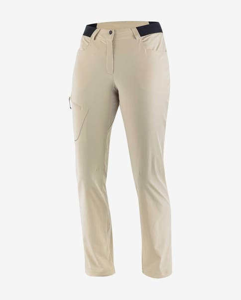 Pantalón largo Salomon Wayfarer Regular blanco crema mujer
