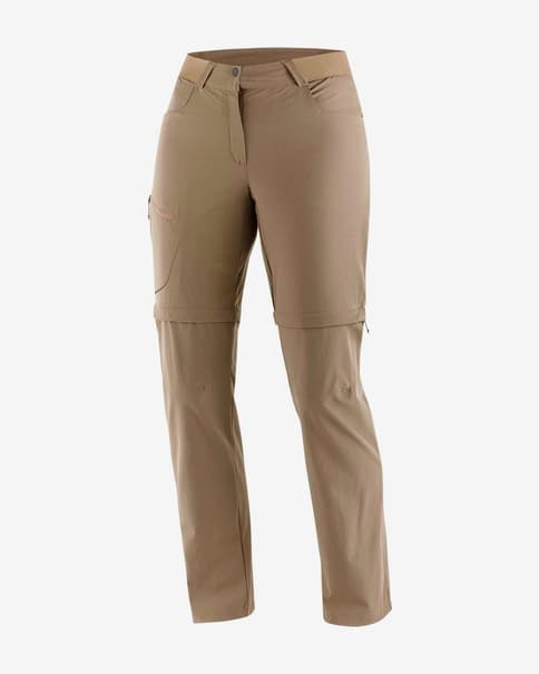 Pantalón largo Salomon Wayfarer Zip Off marrón mujer