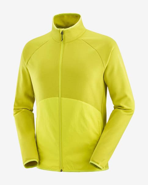 Forro polar Salomon Essential Warm Full Zip Mid amarillo citronela