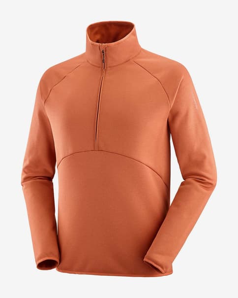 Forro polar Salomon Essential Warm Half Zip Mid naranja