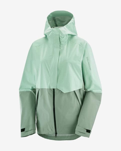 Salomon Outerpath Waterproof Pro damesjack met capuchon iceberg groen