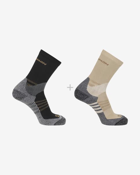 Calcetines Salomon X Ultra Access Crew 2-Pack negro beige