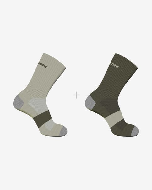 Calcetines Salomon Evasion Crew 2-Pack gris verde oscuro