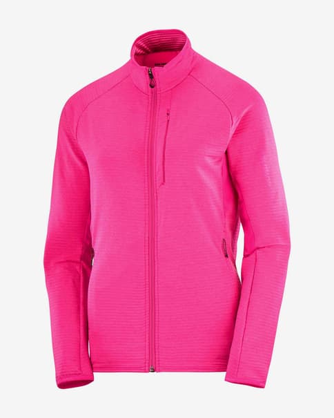 Forro polar Salomon Essential Lightwarm Full Zip fucsia mujer