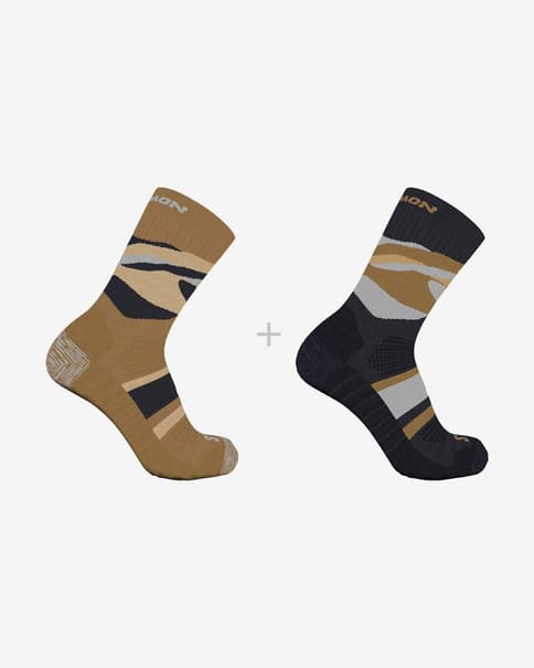 Calcetines Salomon Out Alps Crew 2-Pack marrón negro