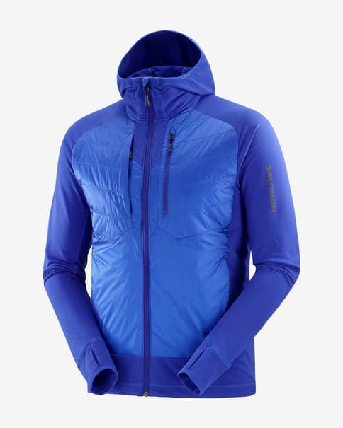 Chaqueta con capucha Salomon Elixir Hybrid azul eléctrico