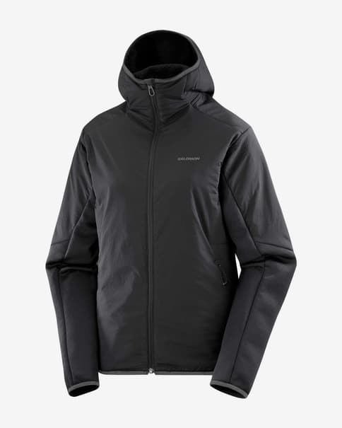 Chaqueta con capucha Salomon Outline Hybrid Warm negro mujer