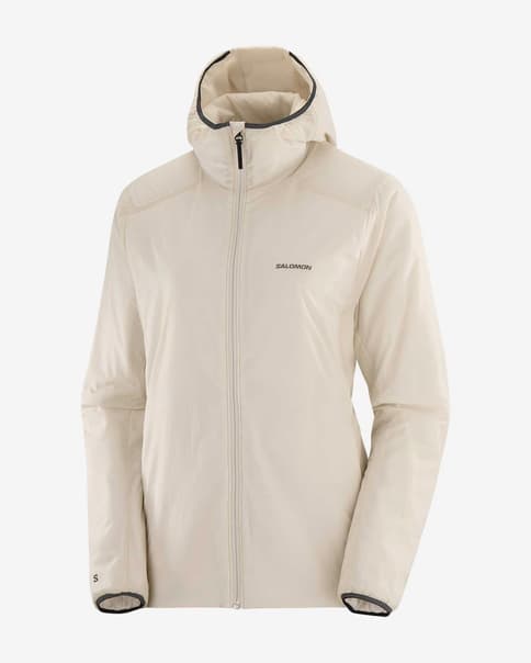 Chaqueta con capucha Salomon Mountain Flex blanco crema mujer