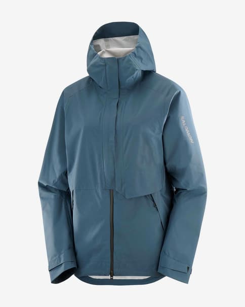 Jack met capuchon Salomon Outerpath Waterproof Pro vrouw blauw pálido