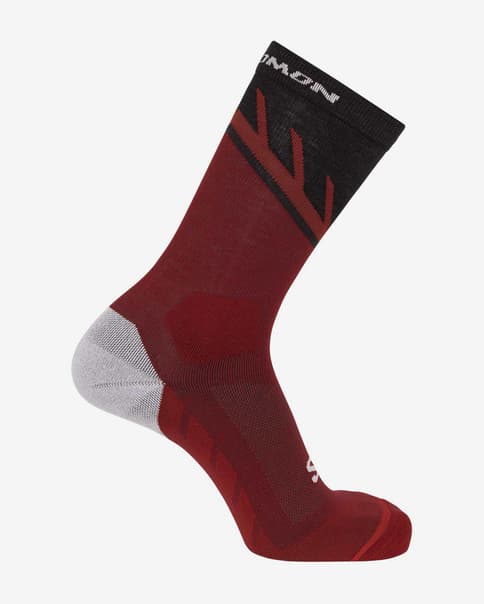 Calcetines Salomon Speedcross Crew rojo granate negro