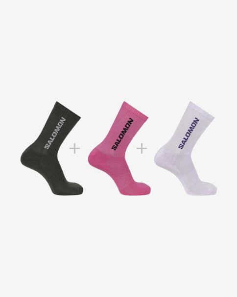 Calcetines Salomon Everyday Crew 3-Pack negro rosa blanco