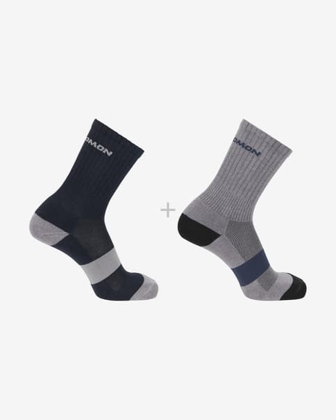 Calcetines Salomon Evasion Crew 2-Pack negro gris