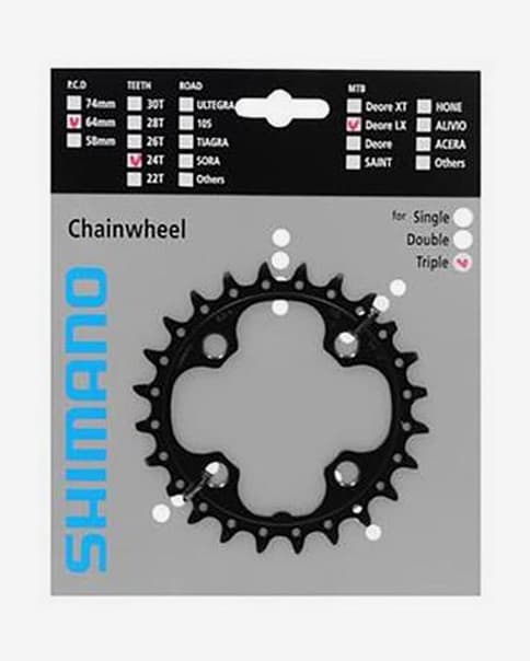 Plato 24D Shimano SLX M660 triple 10V negro