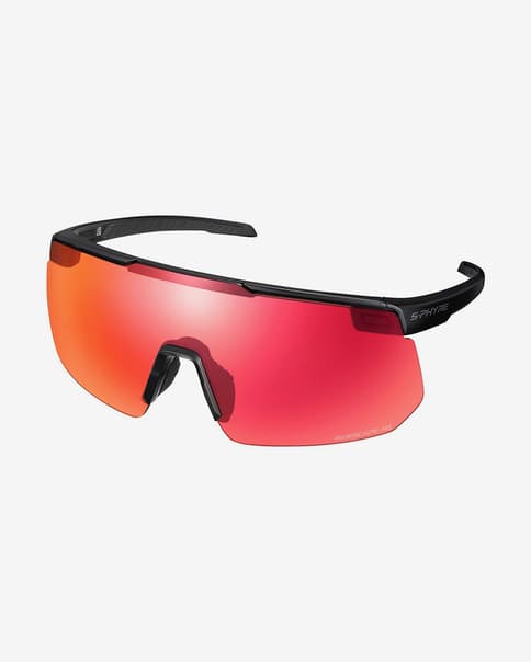 Shimano S-PHYRE Glasses Matte Black with Ridescape Road Red Lens