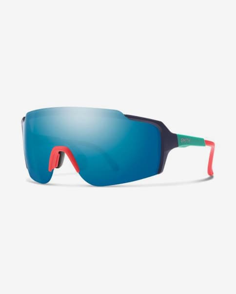 Gafas Smith Flywheel azul rosa con lentes ChromaPop Blue Mirror