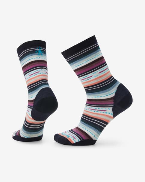 Smartwool Margarita Crew Damen Socken schwarz/lila/weiß
