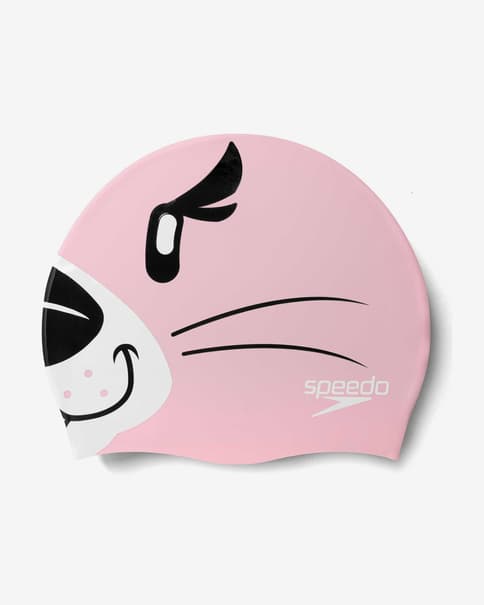 Gorro de natación Speedo Learn To Swim Printed Character rosa claro blanco negro infantil