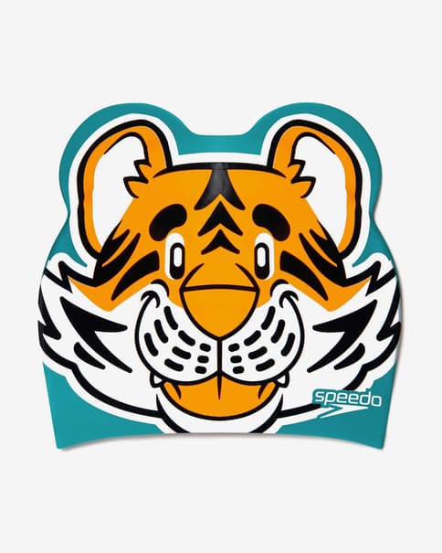 Gorro de natación Speedo Learn To Swim Printed Character verde turquesa naranja blanco infantil