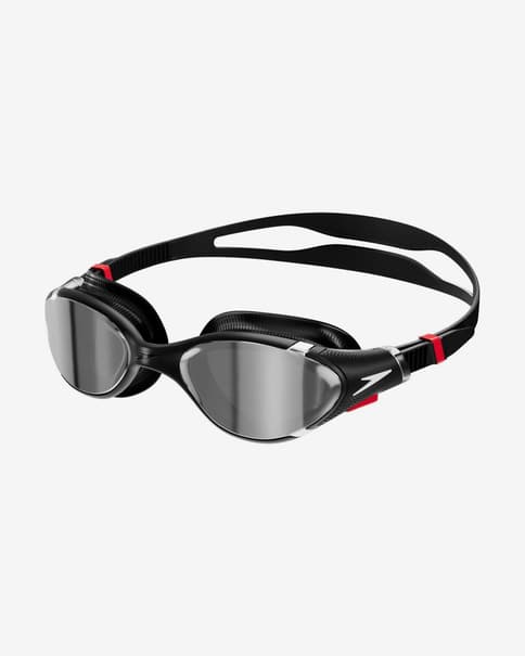Occhialini Speedo Biofuse 2.0 nero rosso con lenti a specchio grigio