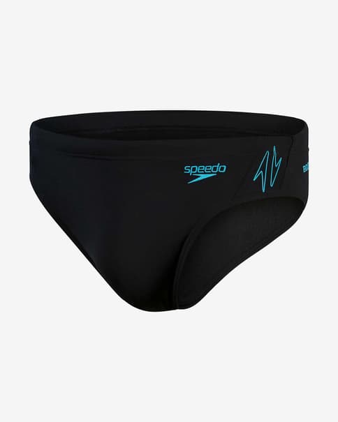 Speedo Hyper Boom Splice 7cm badpak zwart lichtblauw