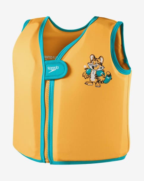 Chaleco de flotación Speedo Learn To Swim Printed Character naranja claro azul turquesa negro infantil